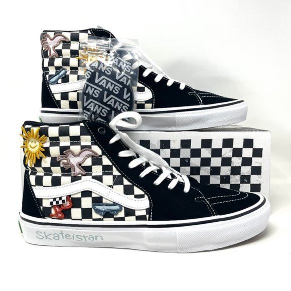 💖MEGA SALE💖Vans Sk8 Hi Men  Checkered Black White Skate Sun   VN0A5FCC89C - Picture 4 of 11
